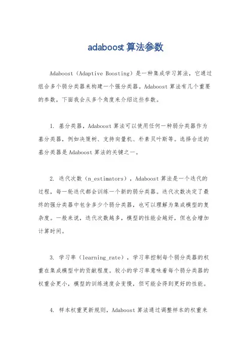 adaboost算法参数