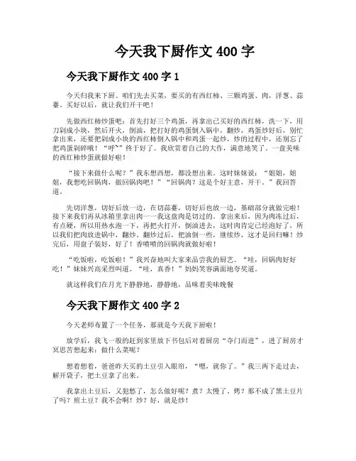 今天我下厨作文400字