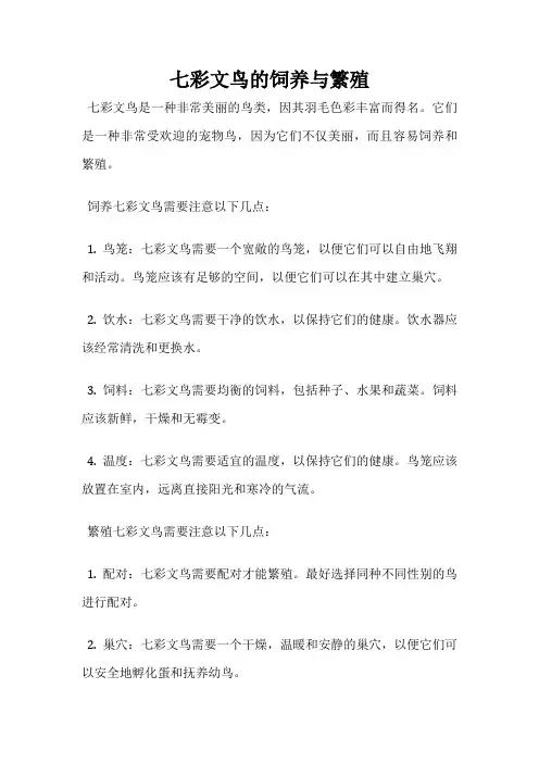 七彩文鸟的饲养与繁殖