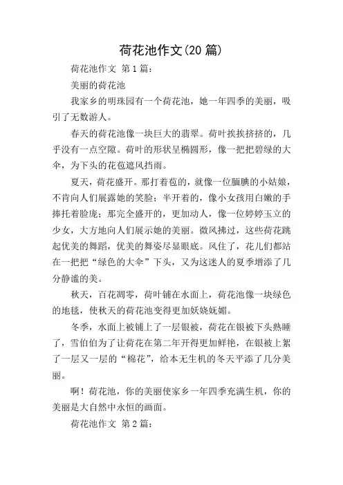 荷花池作文(20篇)