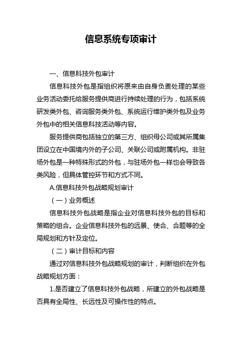 信息系统专项审计