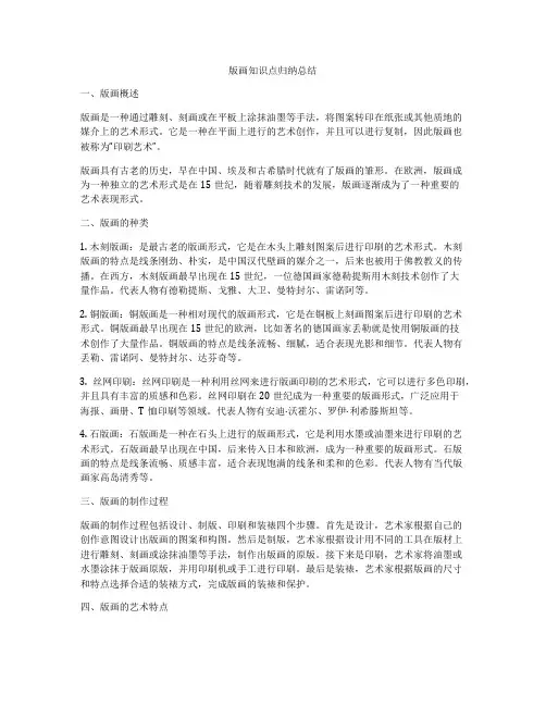 版画知识点归纳总结