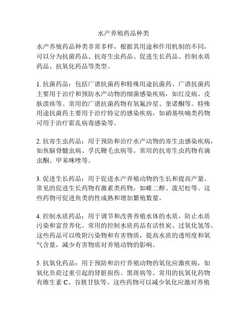 水产养殖药品种类