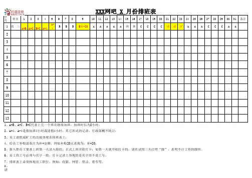 排班表模板