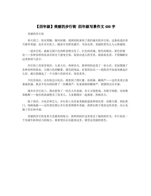 【四年级】美丽的步行街 四年级写景作文400字