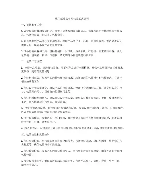 聚丙烯成品车间包装工艺流程