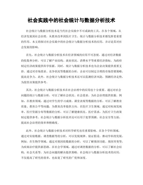 社会实践中的社会统计与数据分析技术