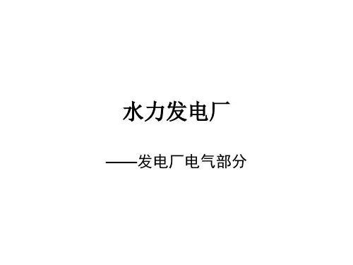 水力发电厂电气部分简介