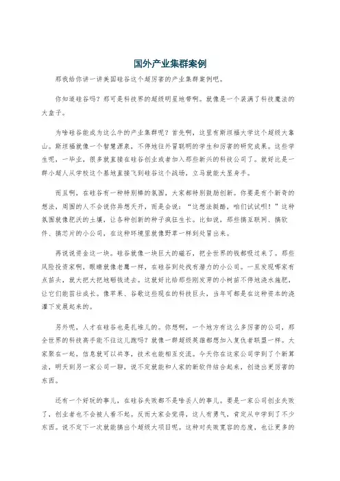 国外产业集群案例