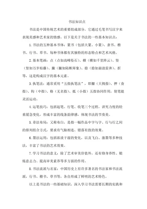 书法知识点