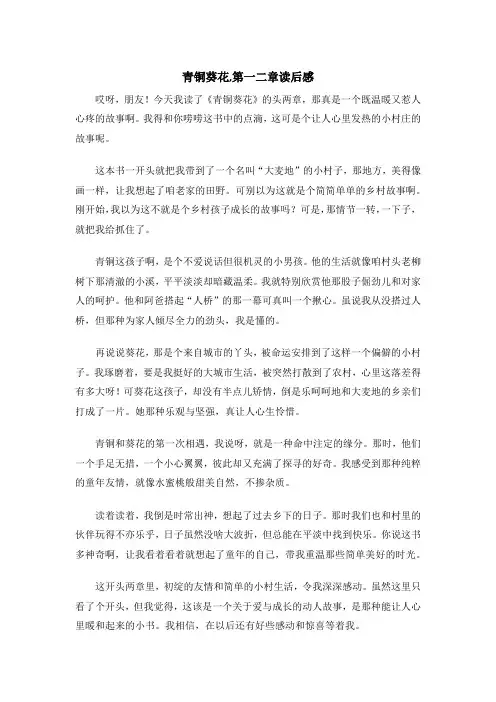青铜葵花,第一二章读后感