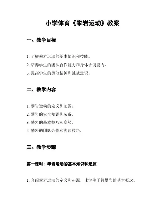 小学体育《攀岩运动》教案