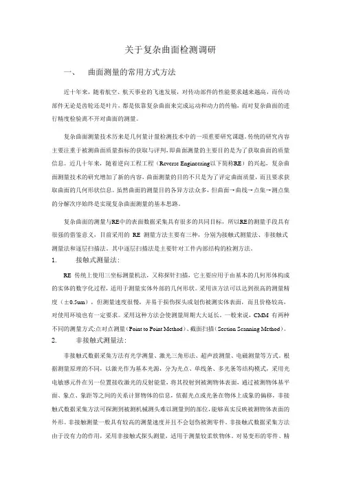 调查报告：曲面检测