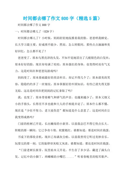 时间都去哪了作文800字(精选5篇)