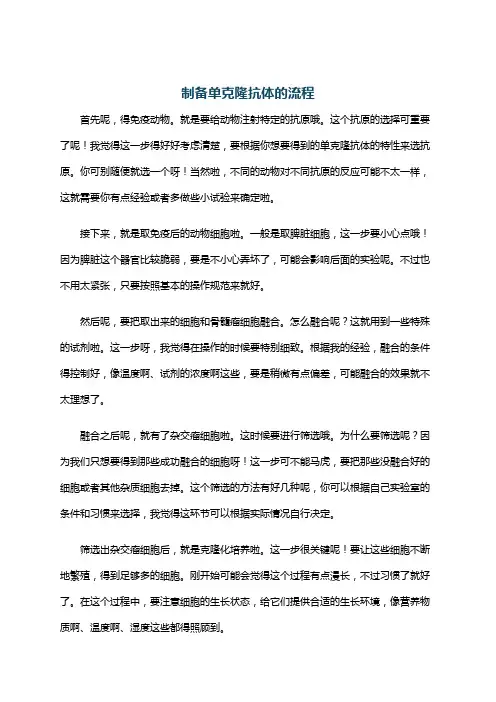 制备单克隆抗体的流程