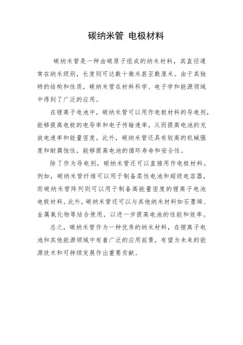 碳纳米管 电极材料