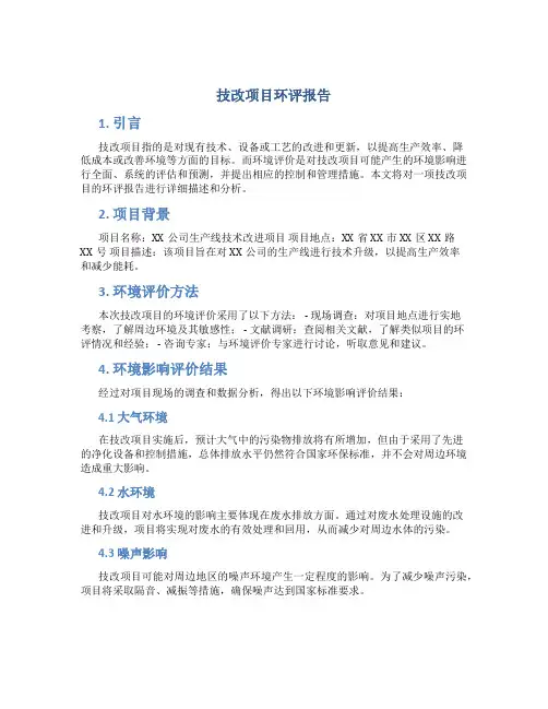 技改项目环评报告