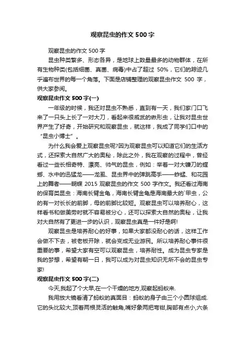 观察昆虫的作文500字