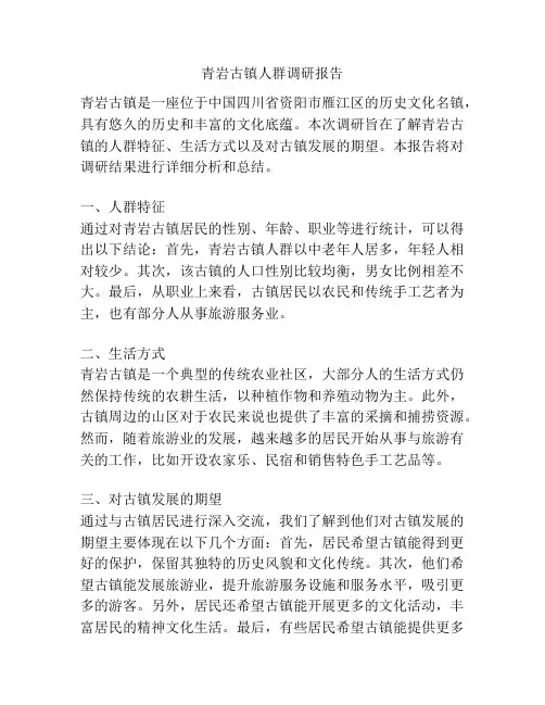 青岩古镇人群调研报告