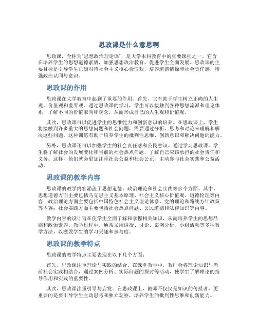 思政课是什么意思啊