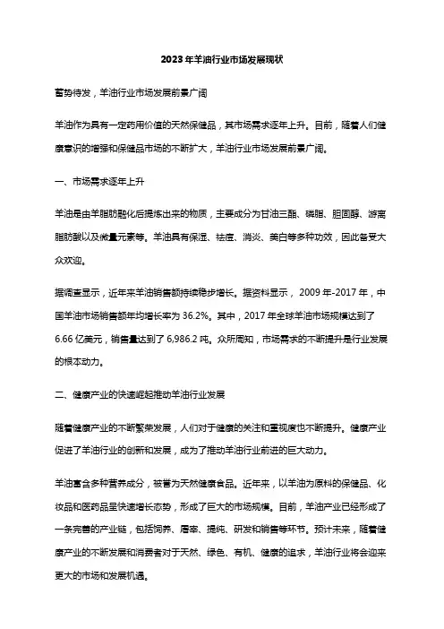 2023年羊油行业市场发展现状