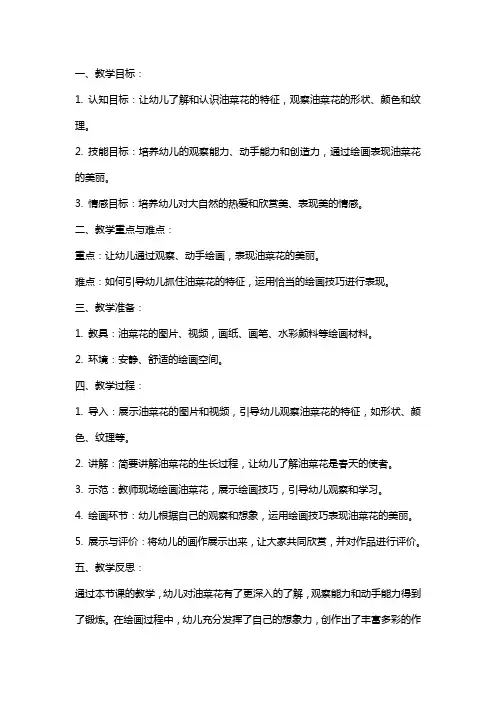 幼儿园美术教案《金灿灿的油菜花》