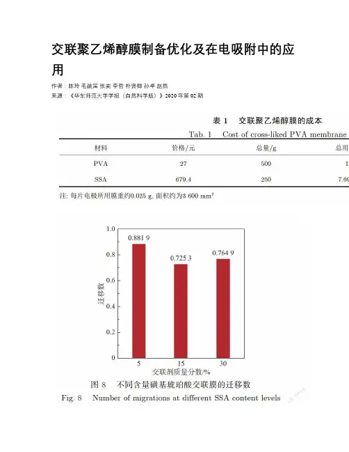 交联聚乙烯醇膜制备优化及在电吸附中的应用