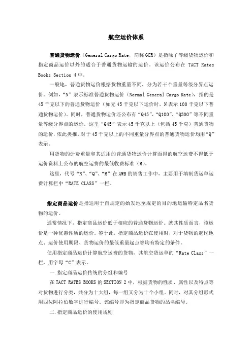 航空运价体系