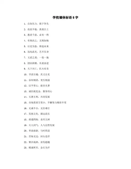 学校墙体标语8字