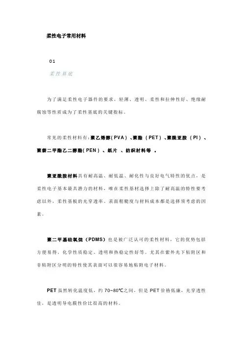 一文看懂柔性电子常用材料及应用!
