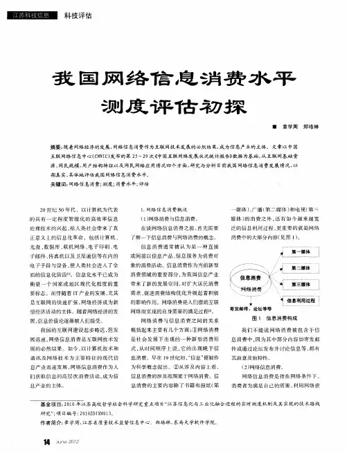 我国网络信息消费水平测度评估初探
