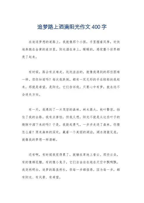 追梦路上洒满阳光作文400字