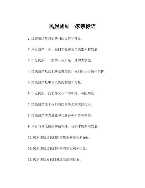 民族团结一家亲标语