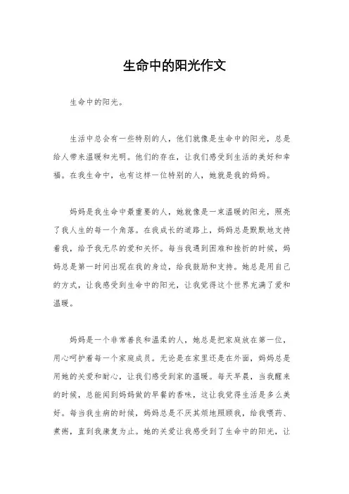 生命中的阳光作文