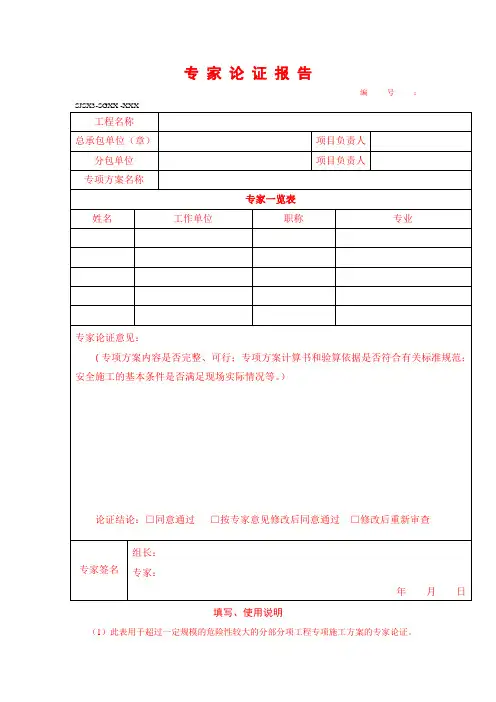 专家论证报告