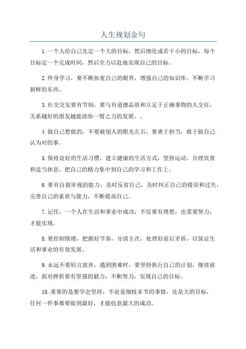 人生规划金句