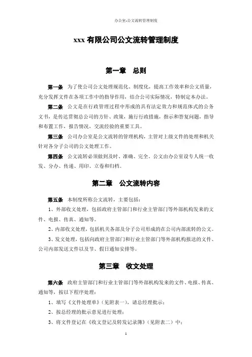 办公室-公文流转管理制度