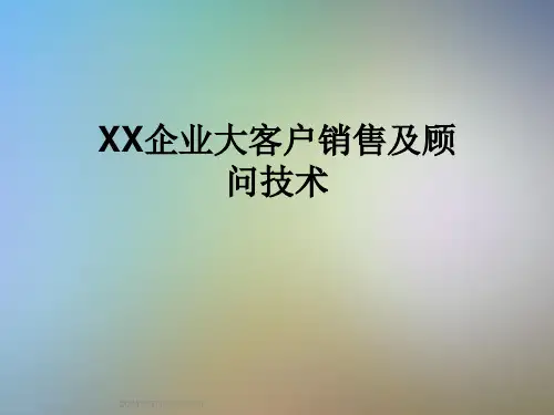 XX企业大客户销售及顾问技术