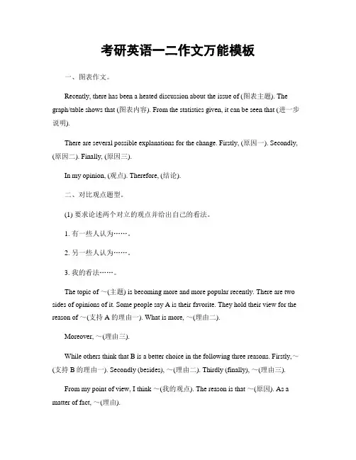 考研英语一二作文万能模板