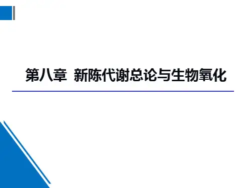 13-第8章  新陈代谢总论与生物氧化
