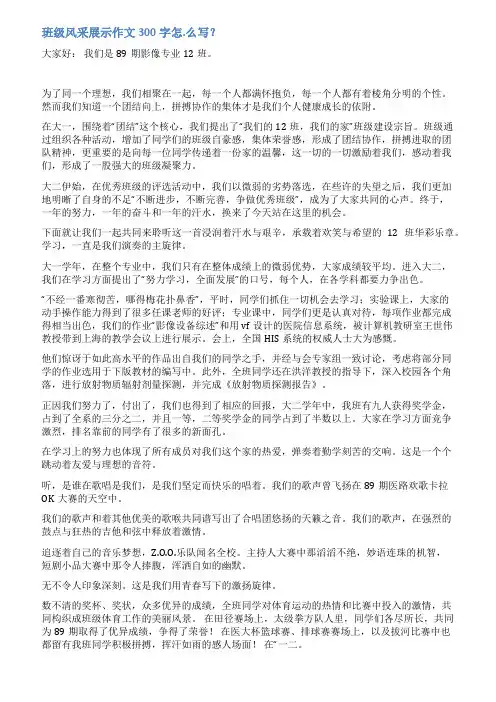 班级风采展示范文