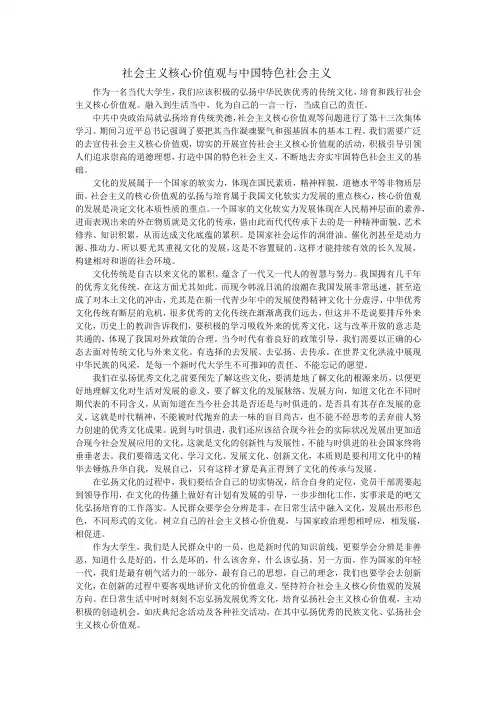 社会主义核心价值观与中国特色社会主义