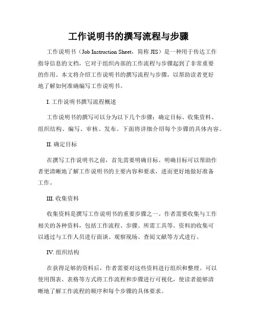 工作说明书的撰写流程与步骤