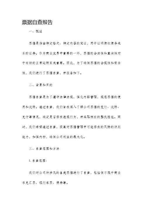 票据自查报告