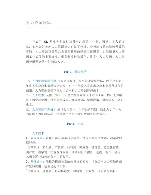 人力资源预算