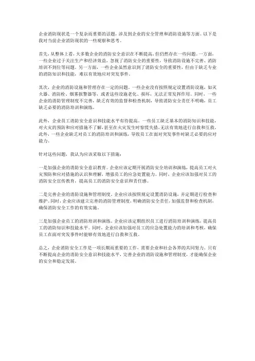 企业消防现状