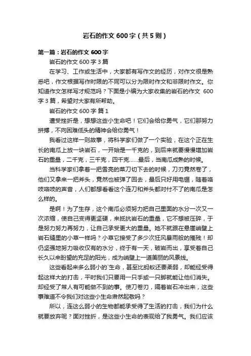 岩石的作文600字（共5则）