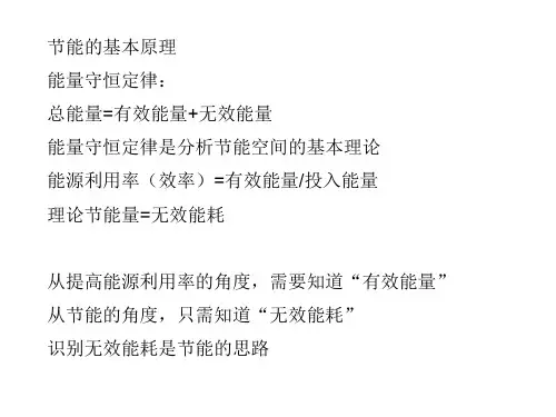 节能的基本原理能量守恒定律
