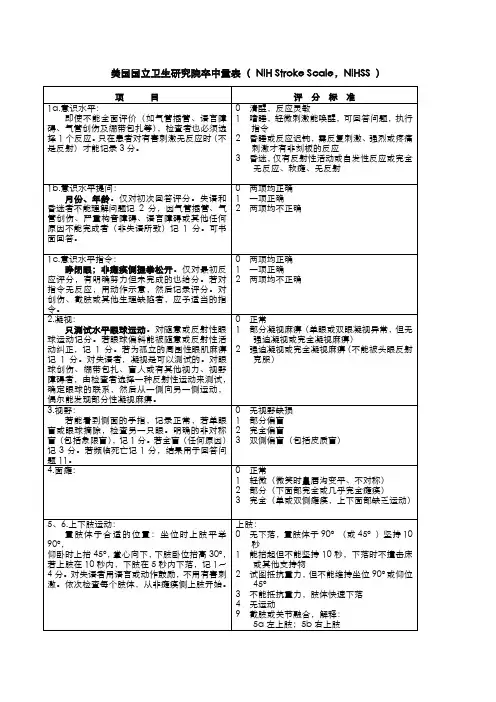 NIHSS-评分量表