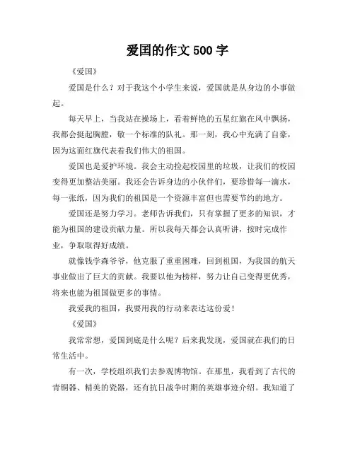 爱囯的作文500字